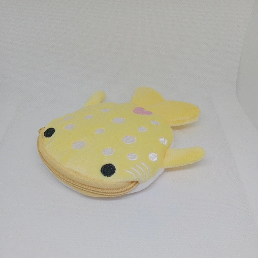 Yellow Whale Shark Coin Wallet Plush Bag Cute Key Or Earphone Pouch